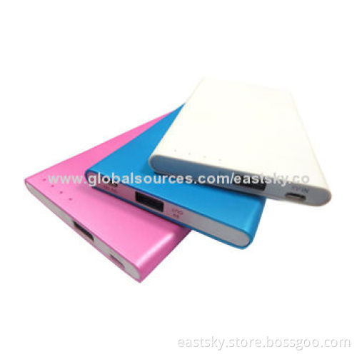 Promotional Slim Power Bank with 2,500mAh Capacity